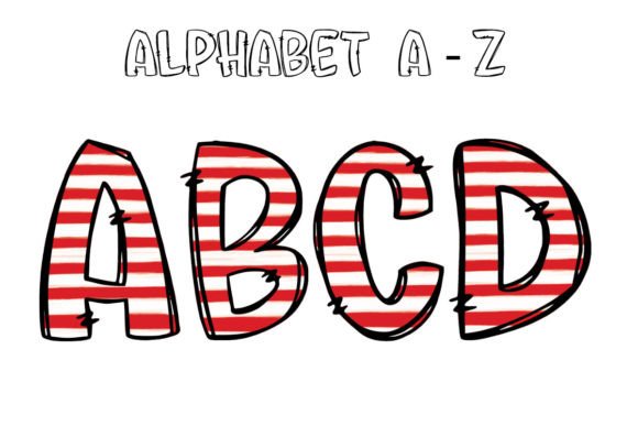 Christmas Doodle Alphabet Letters PNG4: A Festive Design Asset