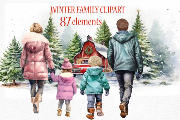 Christmas Family Clipart Winter Family: A Designer's Asset