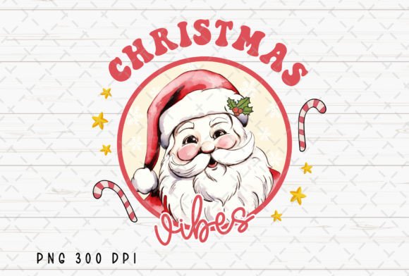 Christmas Vibes Retro Santa Watercolor: Your Go-To Festive Design Asset