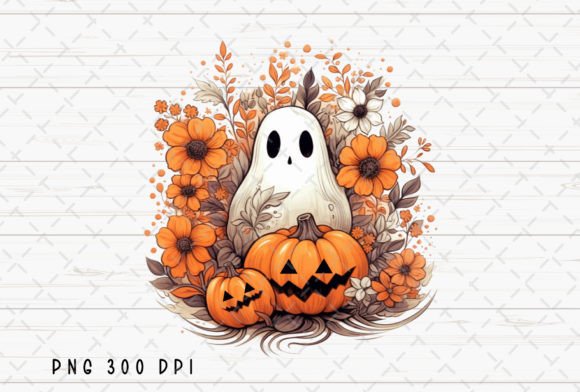 Fall Ghost Pumpkin Autumn Halloween PNG for Creative Projects