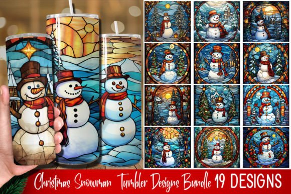 Festive Magic: The Christmas Stained Glass Snowman Bundle