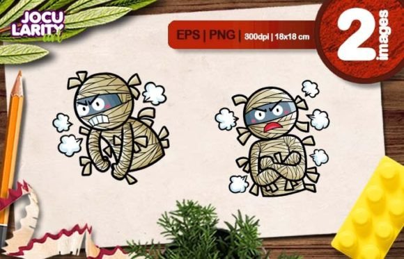 Funny Mummy in Wrath Cartoon Vector