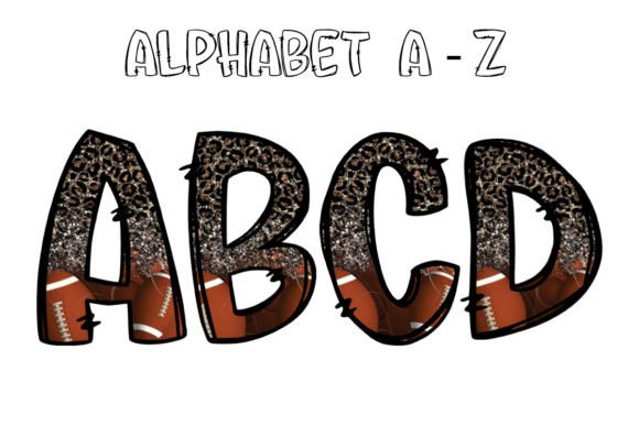 Game Day Graphics: The GlitterAmerican Football Doodle Letters