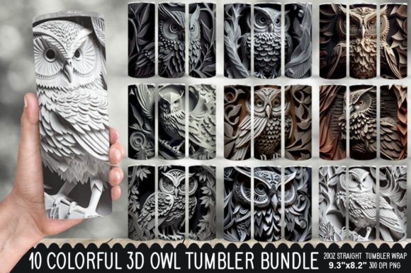 Owl Tumbler Sublimation Bundle: Your Go-To Design Asset