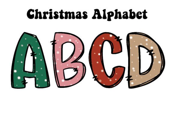 Retro Christmas Alphabet PNG Bundle: Festive Design Assets