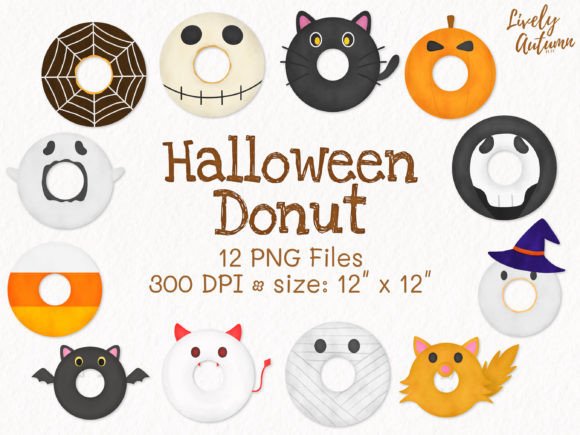 Spooky-Sweet Design: The Halloween Donut PNG Collection