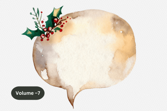 Watercolor Christmas Speech Bubble: A Festive Design Asset