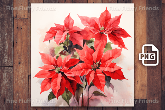 Watercolour Poinsettia Christmas: A Festive Digital Backdrop