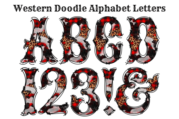 Western Christmas Red Plaid Alphabet: A Cozy Design Asset